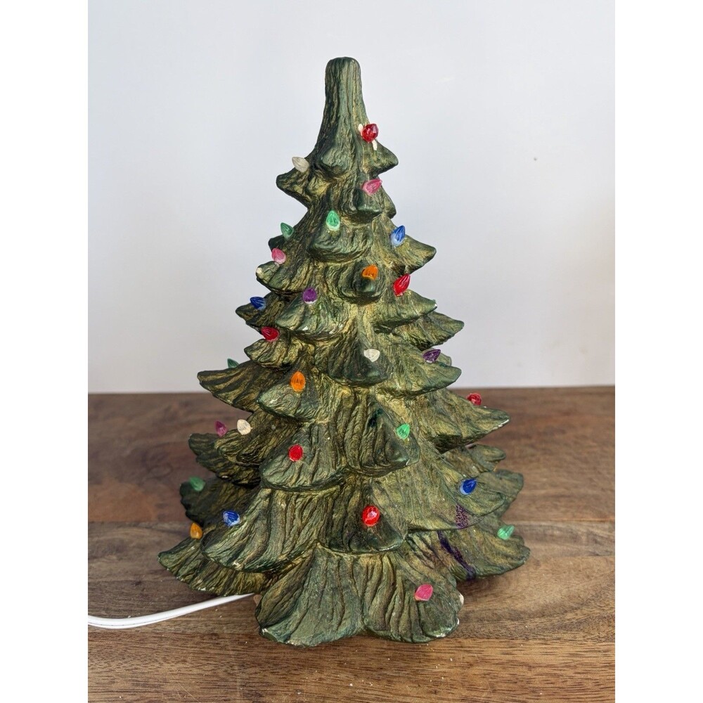 Vintage Nowell Mold Ceramic Christmas Tree 8” No Base